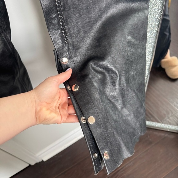 Vintage Black Leather Chaps motorcycle S - Picture 5 of 8